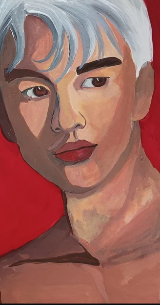 The Man with Winter in His Hair – Original Acrylic Painting | A4 Signed Portrait