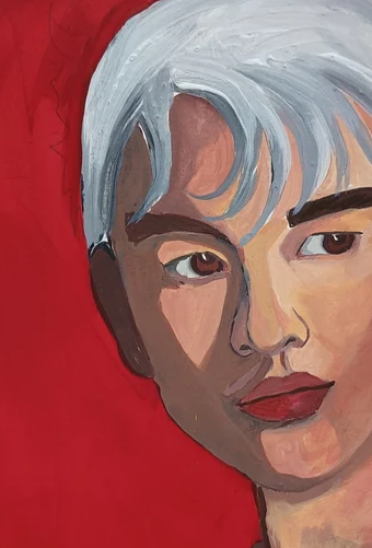 The Man with Winter in His Hair – Original Acrylic Painting | A4 Signed Portrait